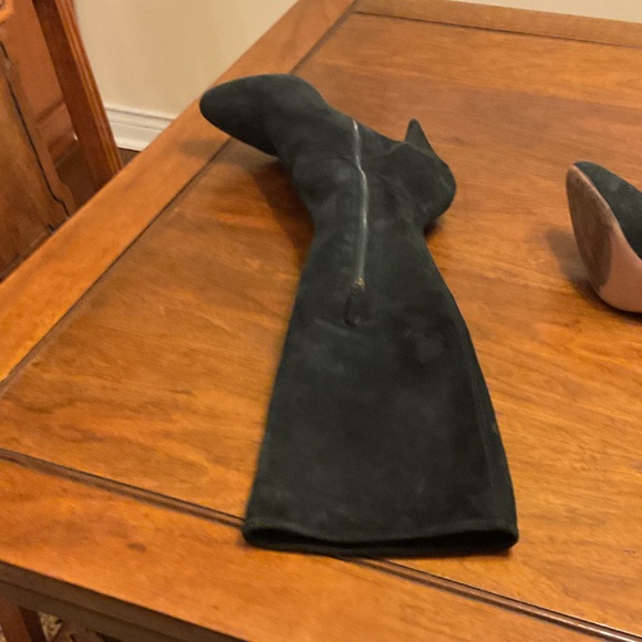 Prada Black Suede Cone Heel Knee Boot - Picture 5 of 5